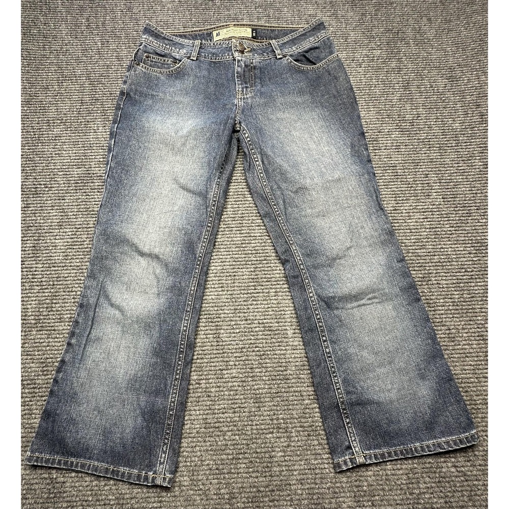 American Eagle Outfitters Jeans Womens 8 Flare Leg Denim 7433 Cropped Faded Y2K